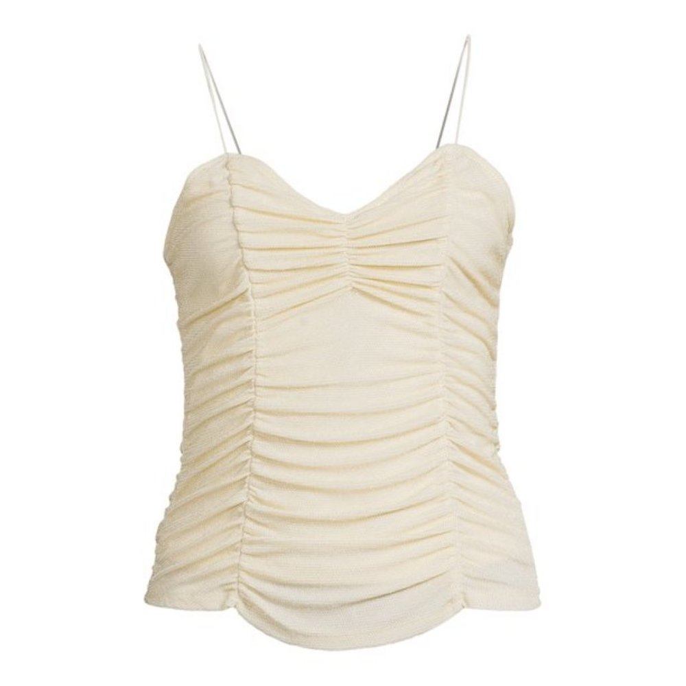 No Boundaries Juniors Sequin Tank Top Cream - Picture 5 of 6